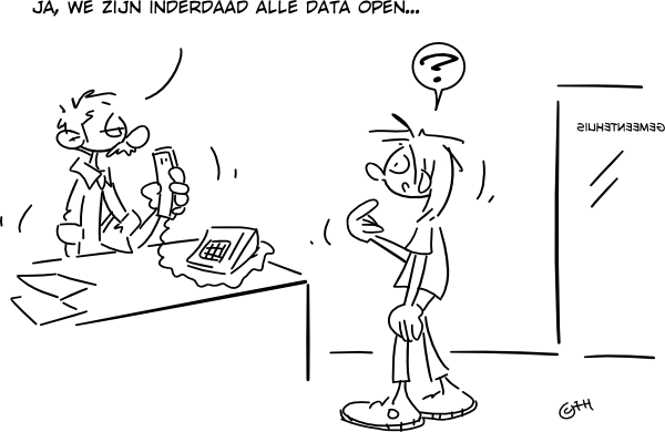 Cartoon ISOC.nl-awards 2012 Data.overheid.nl