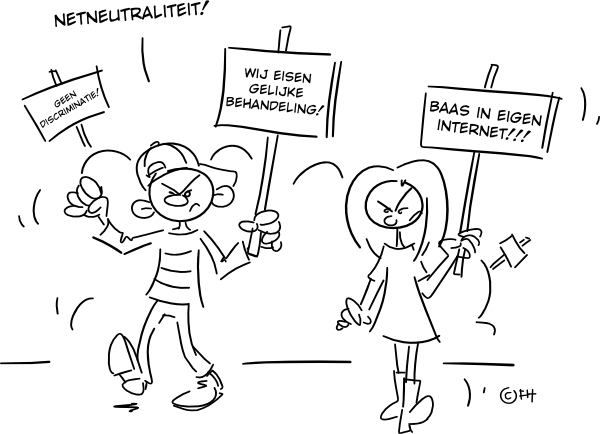 Cartoon ISOC.nl-awards 2012 Netneutraliteit