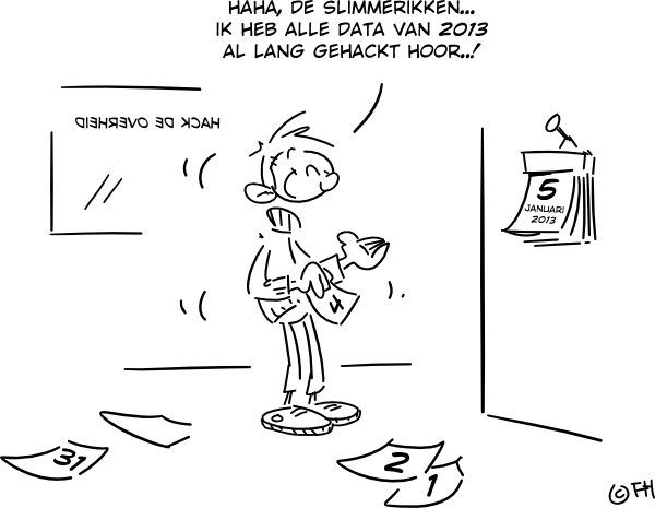 Cartoon ISOC.nl-awards 2012 Hack de Overheid